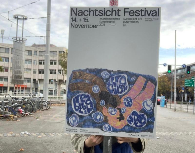 Nachtsichtfestival 2025 – Breathing Through Salt Water; Graphic Design: Maryna Zevako; Illustration: Ines Brost